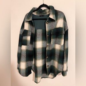 Plaid green shacket
